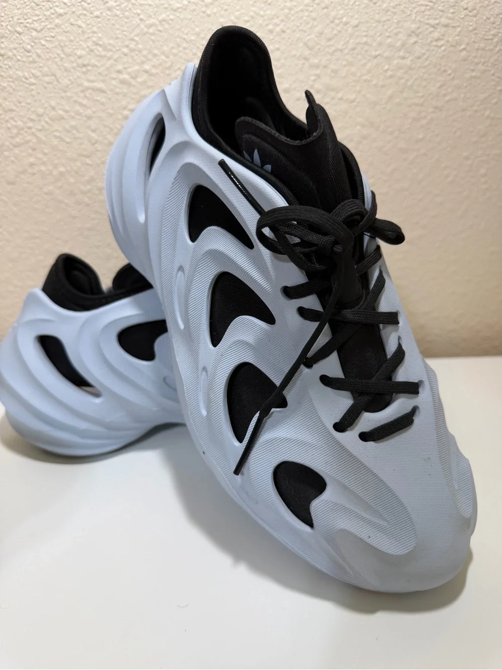 Adidas adiFOM Q Halo Blue and Black. Sculpted Athletic Sneakers